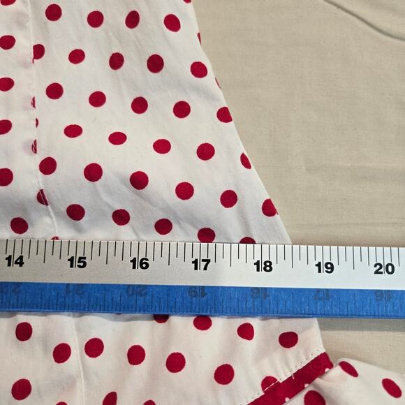 Pom Pom Red Polka Dot Dress Ruffles and Bows Girls Sz XL Girly - Picture 15 of 15